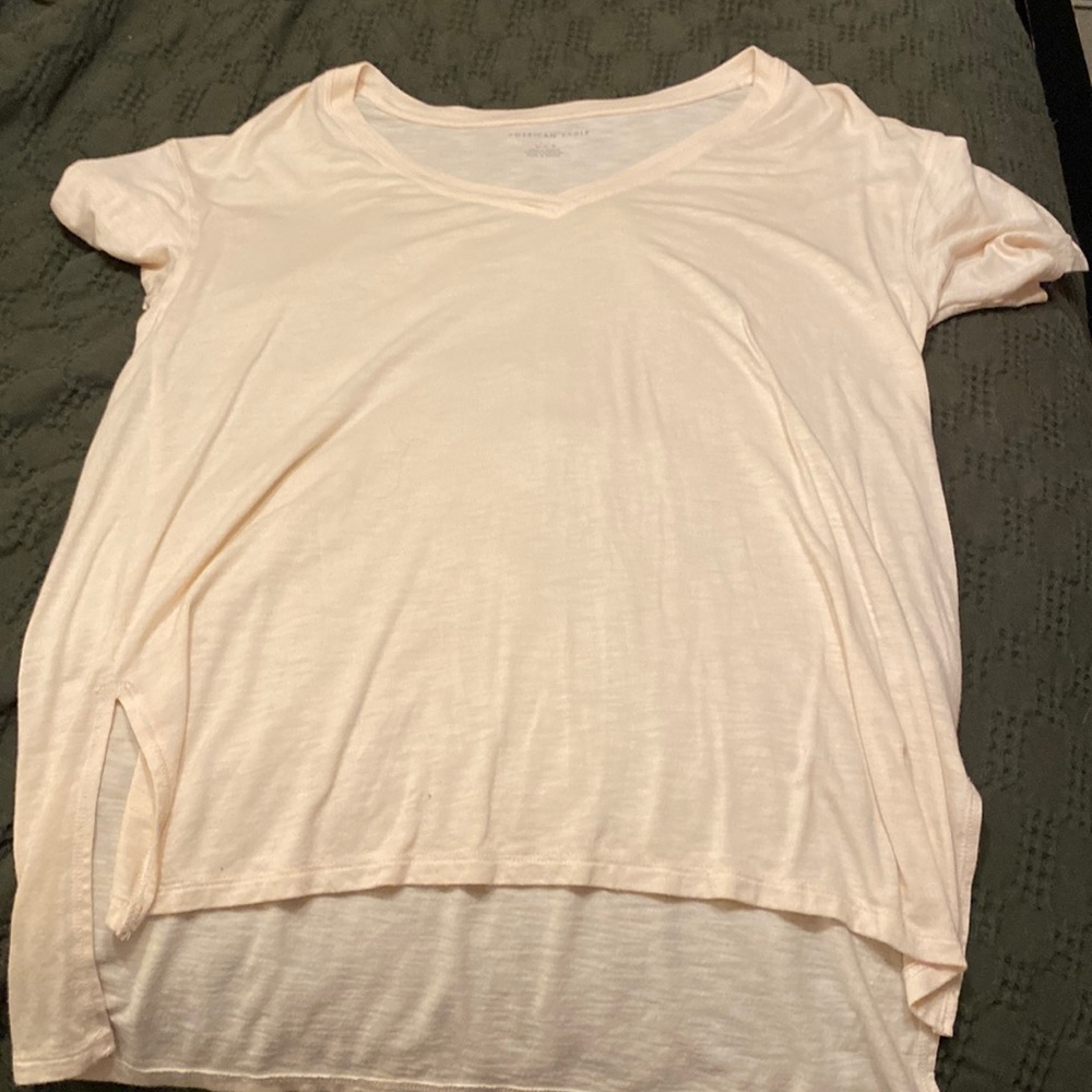 Cream Off the Shoulder T-Shirt American Eagle